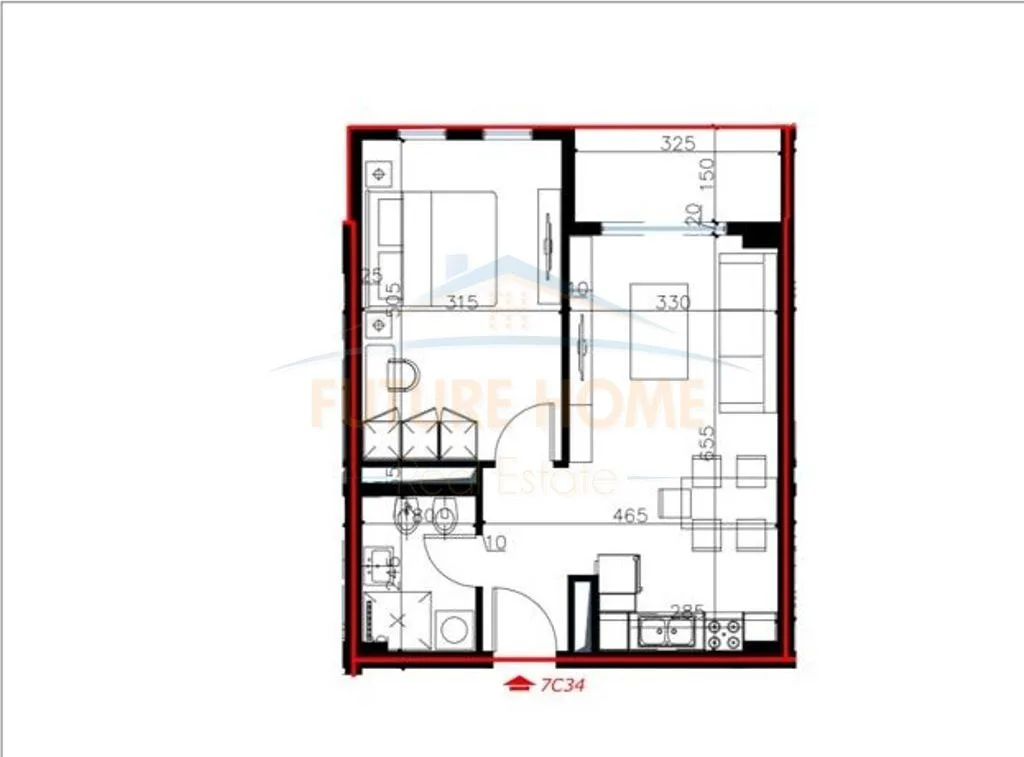 Shitet, Apartament 1+1, Univers City QTU, Tirane 3